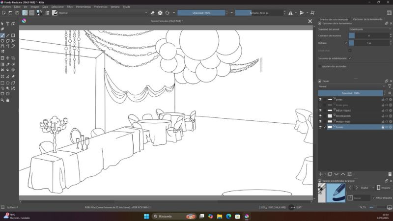 *Proceso de creación de nuevos fondos diseñados por Agostina Colla*