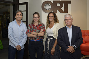 Guillermo Varela, Mariana Secco, Valeria Bolla y &Aacute;lvaro Mor&eacute; en Empez&aacute;s Ma&ntilde;ana. Fotos: Universidad ORT Uruguay.